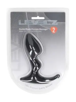 Double Ripple Silicone Prostate Massager - Black