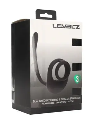 Dual Motor Silicone Cockring with Prostate Stimulator - Black