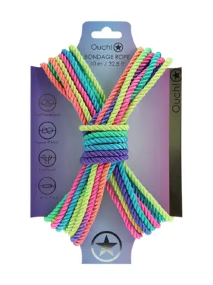 Polyester Bondage Rope - 32.8 ft / 10 m - Multicolor Bright
