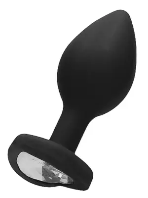 Diamond Heart Butt Plug - Regular - Black
