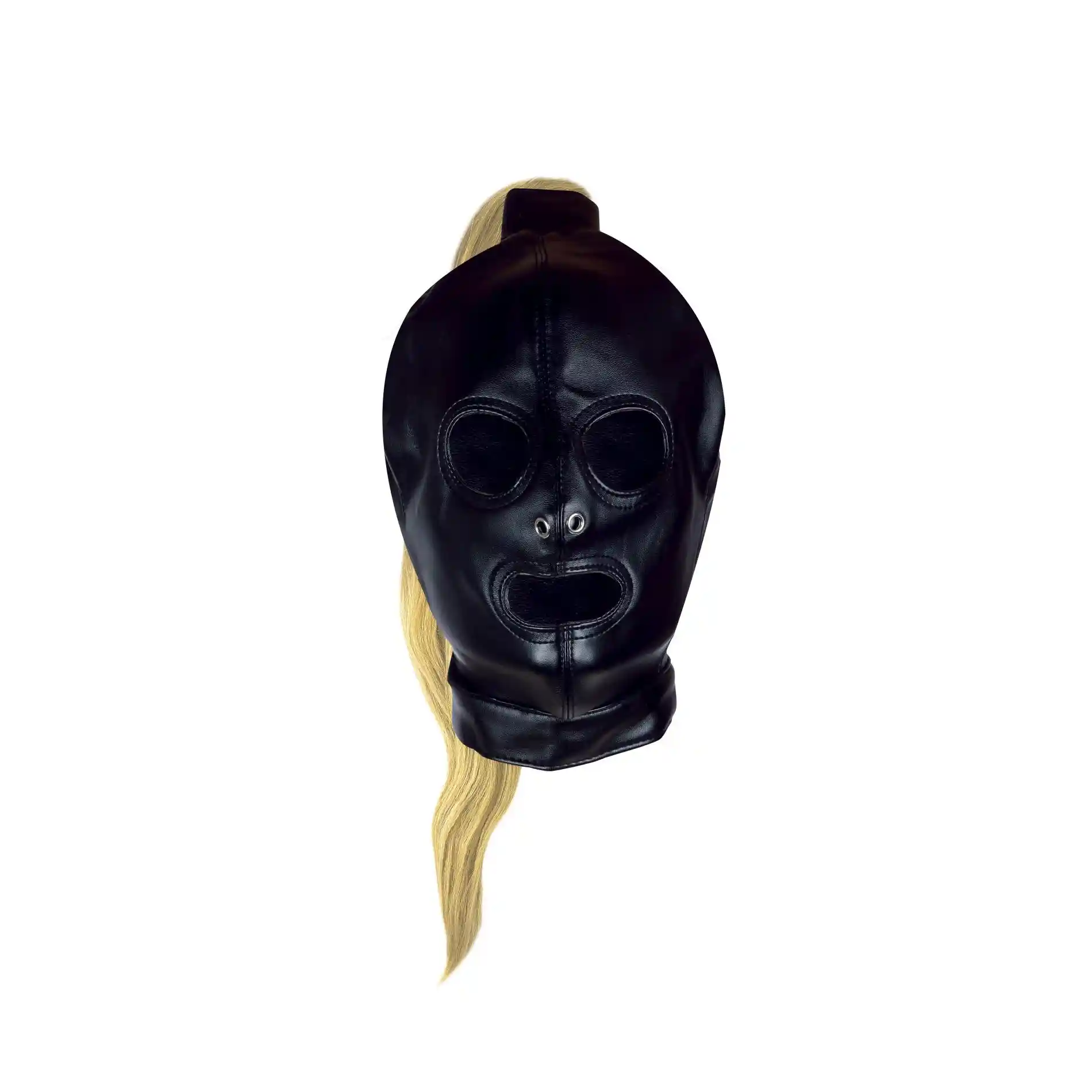Mask with Blonde Ponytail - Black - obrazek 7