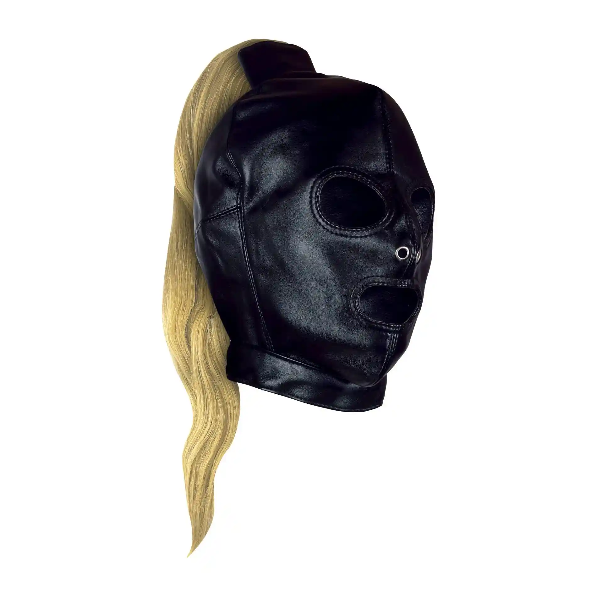 Mask with Blonde Ponytail - Black - obrazek 9