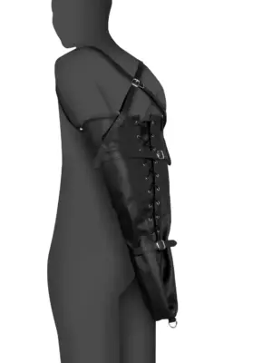 Lace-up Full Sleeve Arm Restraint - Black