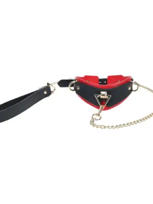 Milan Collection - Collar with Leash - Black/Red