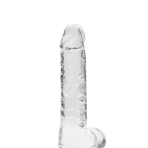 7"" / 18 cm Realistic Dildo With Balls - Transparent