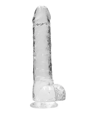 9"" / 23 cm Realistic Dildo With Balls - Transparent