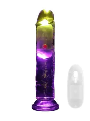 LED Vibrating Straight Cock - 18 cm - Transparent