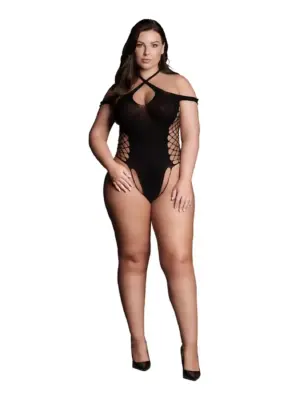 Leda XIII - Body with Crossed Neckline and Off Shoulder Straps - Plus Size
