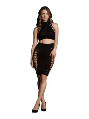 Kala XXXVII - Two Piece with Turtleneck, Crop Top and Skirt - One Size