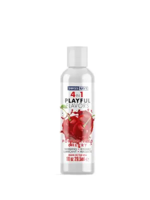 4 In 1 Lubricant with Poppin Wild Cherry Flavor - 1 fl oz / 30 ml