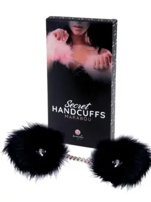 BLACK MARABOU HANDCUFFS