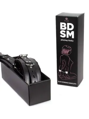 Kajdanki-Black Bondage Handcuffs BDSM