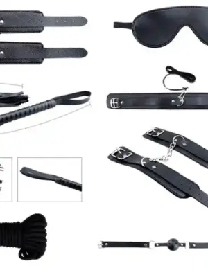Secret Desires Black BDSM Kit 8pcs