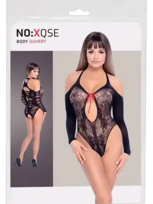 Body Koronkowe z Wycięciami na Ramionach i Plecach S-L