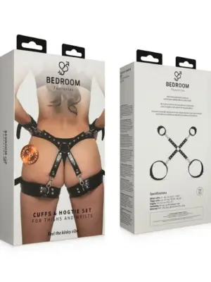 Bedroom Fantasies - Bondage CrossWrist and Leg Cuffs Black