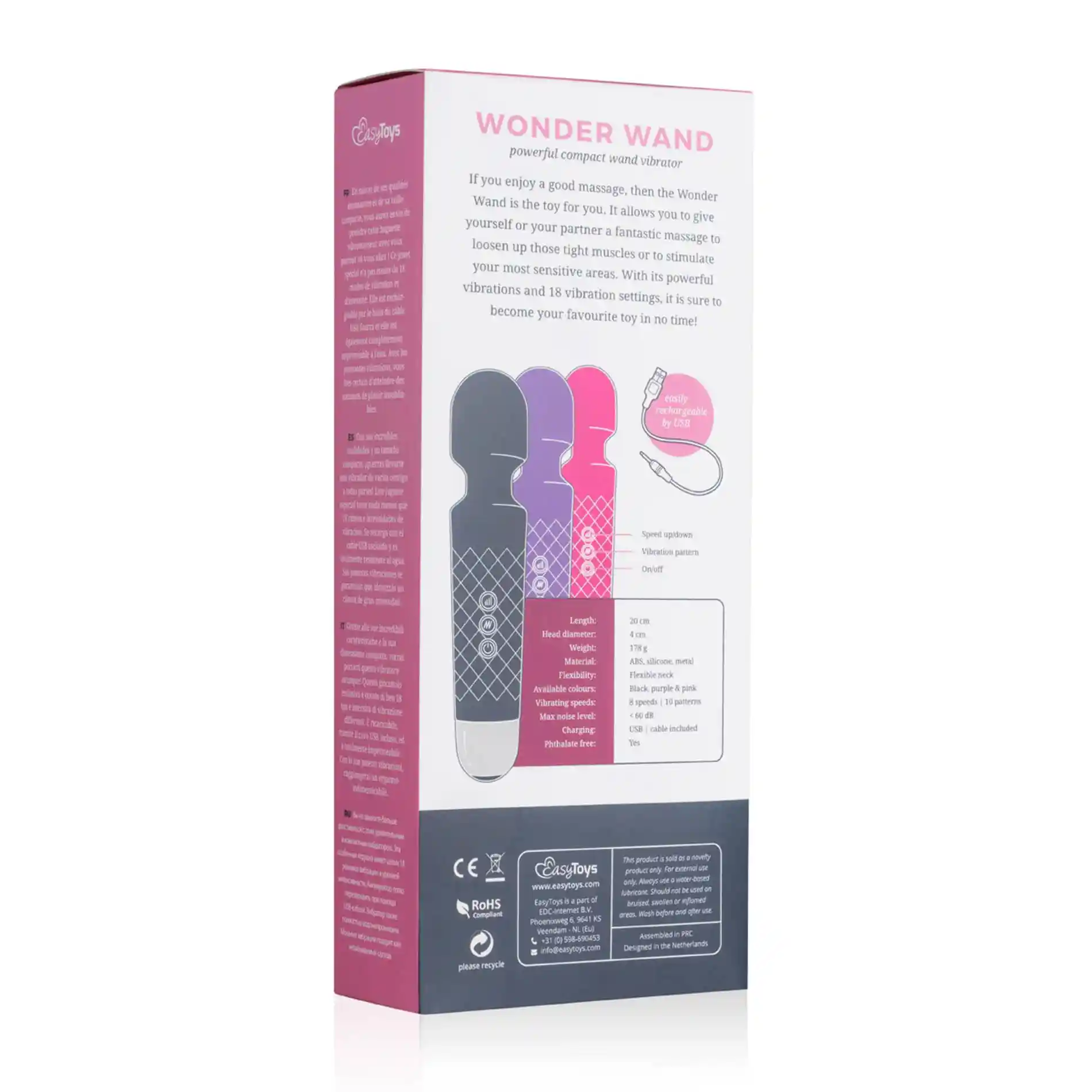EasyToys Mini Wand Vibrator - Pink - obrazek 7