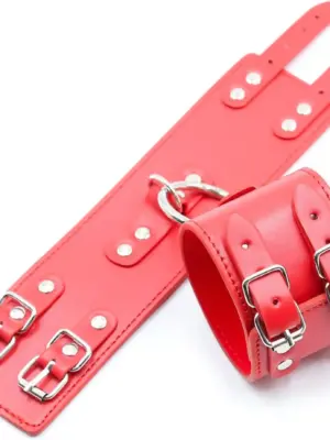 Fetish Fever - Cuffs with two buckles - Red