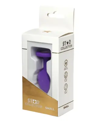 Star Collection - Purple Silicone Anal Plug S - Clear Stone