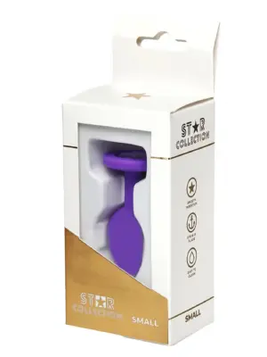 Star Collection - Purple Silicone Anal Plug S - Purple Stone