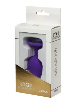 Star Collection - Purple Silicone Anal Plug L - Purple Stone
