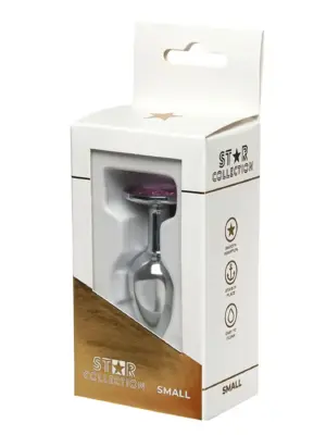 Star Collection - Silver Metal Anal Plug S - Clear Stone