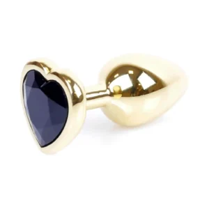 Plug-Jewellery Gold  Heart PLUG- Black