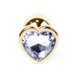 MyLove Toys - Jewellery Gold  Heart PLUG- Clear