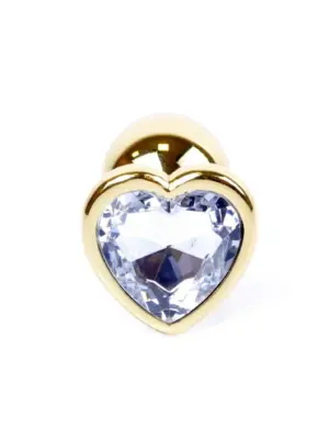 MyLove Toys - Jewellery Gold  Heart PLUG- Clear