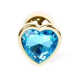 MyLove Toys - Jewellery Gold  Heart PLUG- Light Blue