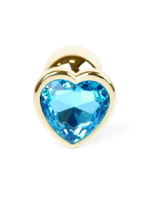 MyLove Toys - Jewellery Gold  Heart PLUG- Light Blue