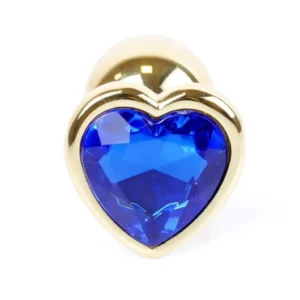 MyLove Toys - Jewellery Gold  Heart PLUG- Dark Blue