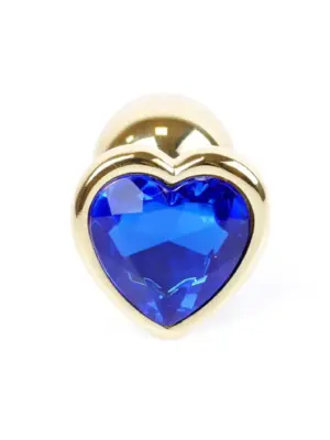 MyLove Toys - Jewellery Gold  Heart PLUG- Dark Blue