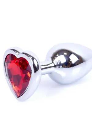 MyLove Toys - Jewellery Silver  Heart PLUG- Red