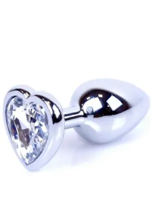 MyLove Toys - Jewellery Silver  Heart PLUG- Clear