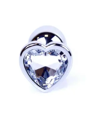 Plug-Jewellery Silver  Heart PLUG- Clear