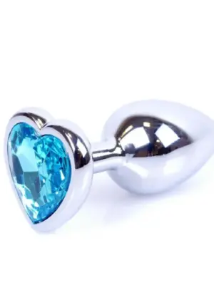 MyLove Toys - Jewellery Silver  Heart PLUG- Light Blue