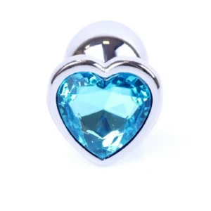 Plug-Jewellery Silver Heart PLUG- Light Blue