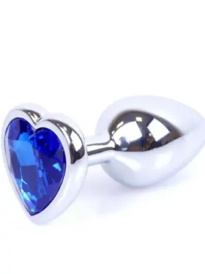 MyLove Toys - Jewellery Silver  Heart PLUG- Dark Blue