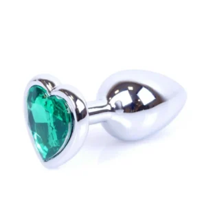MyLove Toys - Jewellery Silver  Heart PLUG- Green