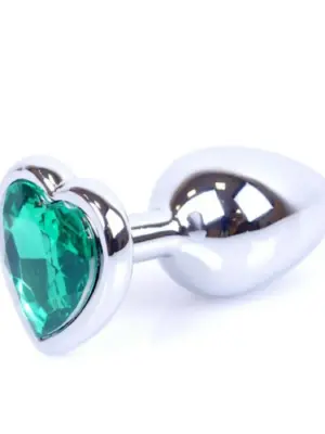 MyLove Toys - Jewellery Silver  Heart PLUG- Green