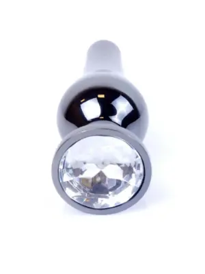 Plug-Jewellery Dark Silver BUTT PLUG- Clear