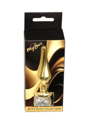 MyLove Toys - Jewellery Gold BUTT PLUG- Clear