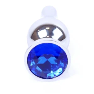 Plug-Jewellery Silver BUTT PLUG- Dark Blue