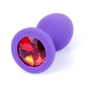Plug-Jewellery Purple Silicon PLUG Small- Red Diamond