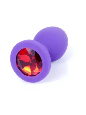 Plug-Jewellery Purple Silicon PLUG Small- Red Diamond
