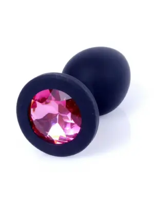 Plug-Jewellery Black Silicon PLUG Small- Pink Diamond