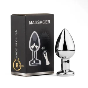 Metal Butt Plug L Vibrator USB - Remote Control