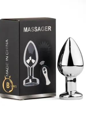Metal Butt Plug L Vibrator USB - Remote Control