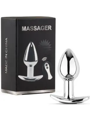 Metal Butt Plug M Vibrator USB - Remote Control