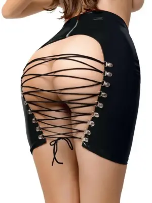 Wetlook skirt Leanne - black L